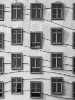 Обои Windows Geometry on Dancing House 240x320