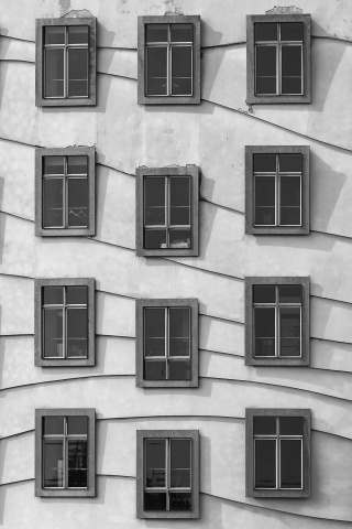 Windows Geometry on Dancing House wallpaper 320x480