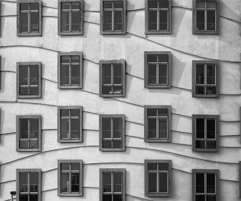 Windows Geometry on Dancing House wallpaper 480x400