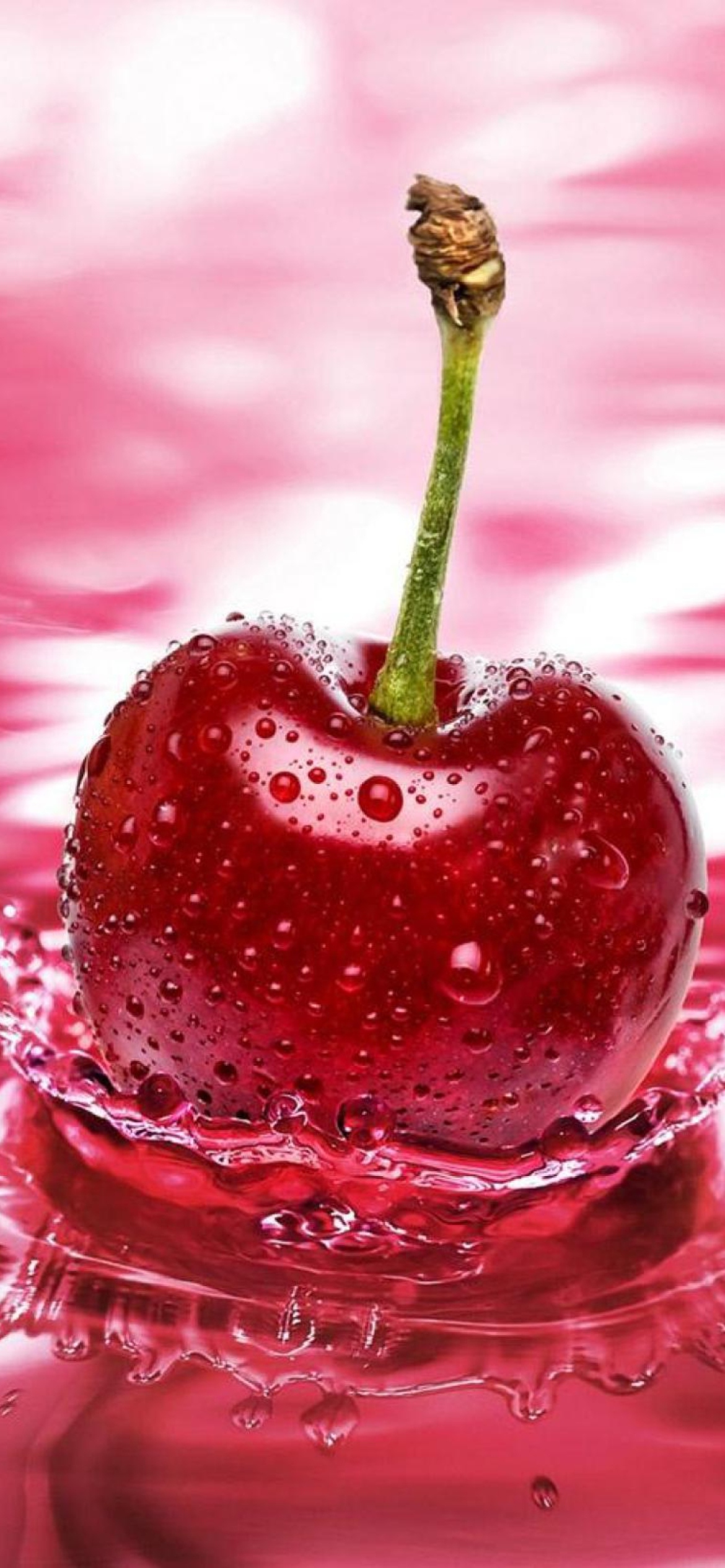 Das Red Cherry Splash Wallpaper 1170x2532