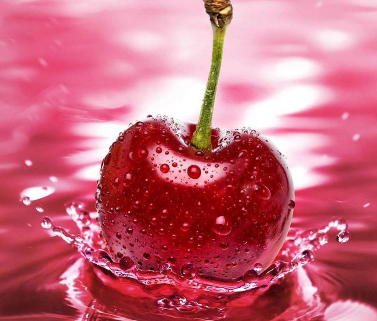 Das Red Cherry Splash Wallpaper 1200x1024