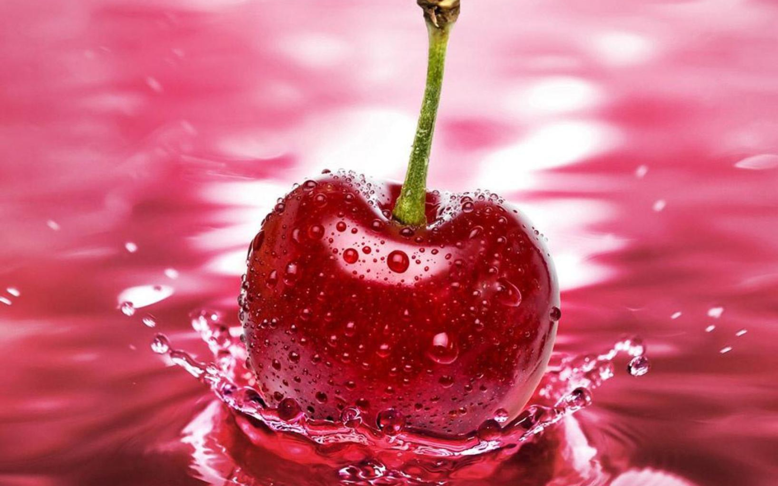 Das Red Cherry Splash Wallpaper 2560x1600