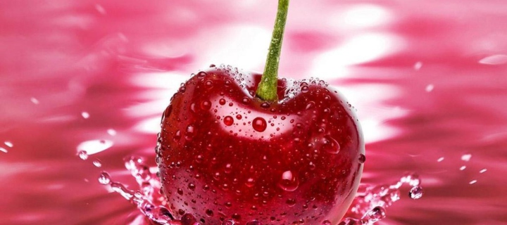 Sfondi Red Cherry Splash 720x320