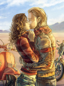 Das Biker Kiss Wallpaper 132x176