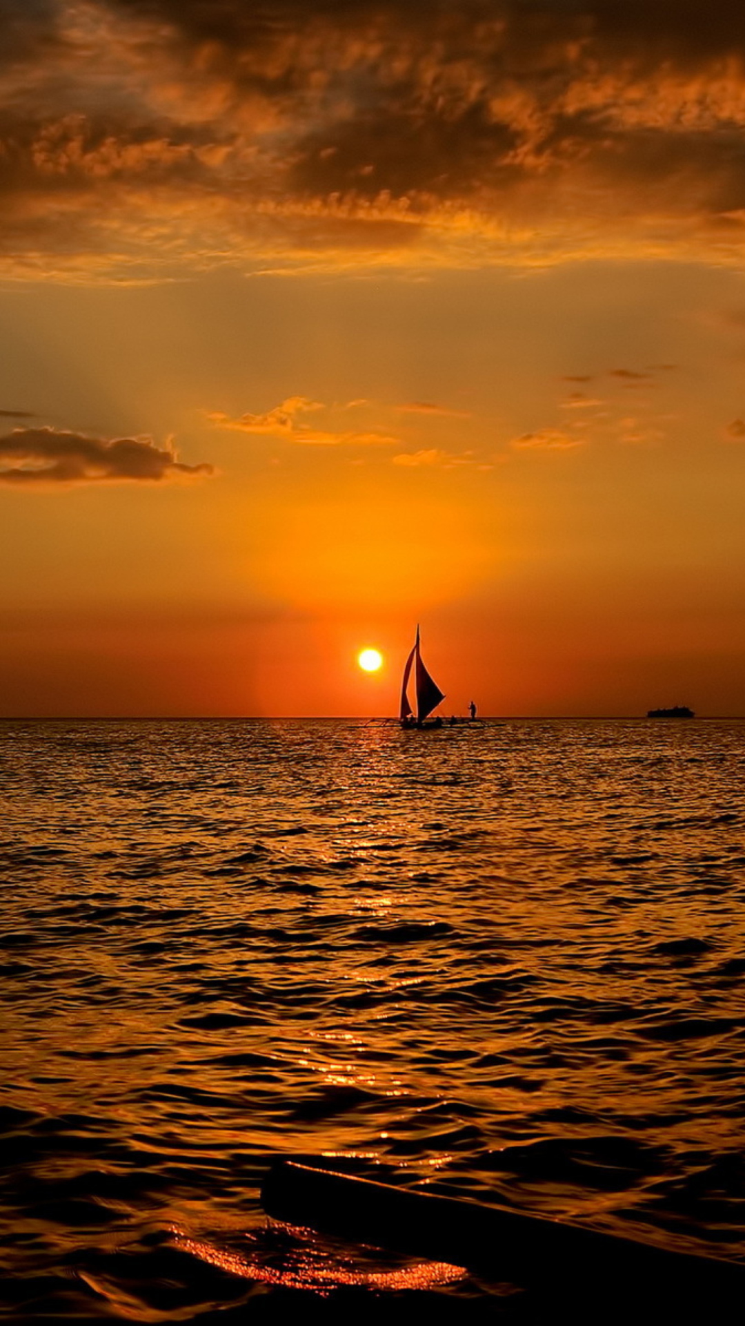 Обои Sunset Sailing 1080x1920