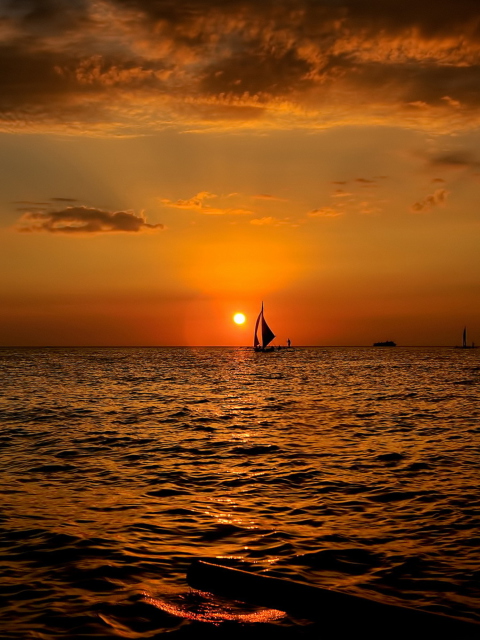 Das Sunset Sailing Wallpaper 480x640