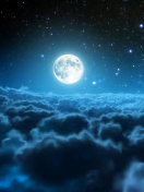 Fondo de pantalla Cloudy Night And Sparkling Moon 132x176