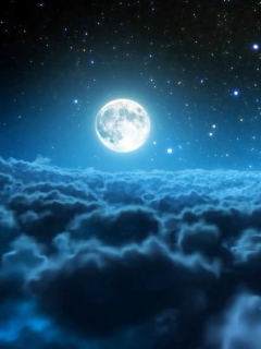 Fondo de pantalla Cloudy Night And Sparkling Moon 240x320