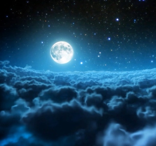 Cloudy Night And Sparkling Moon Background for iPad 2
