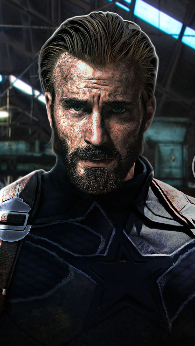 Captain America in Avengers Infinity War Film wallpaper 640x1136