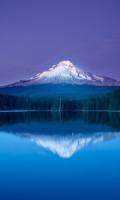 Fondo de pantalla Mountains with lake reflection 240x400