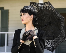 Das Katy Perry Black Umbrella Wallpaper 220x176
