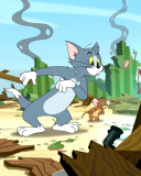 Das Tom and Jerry Fast and the Furry Wallpaper 128x160