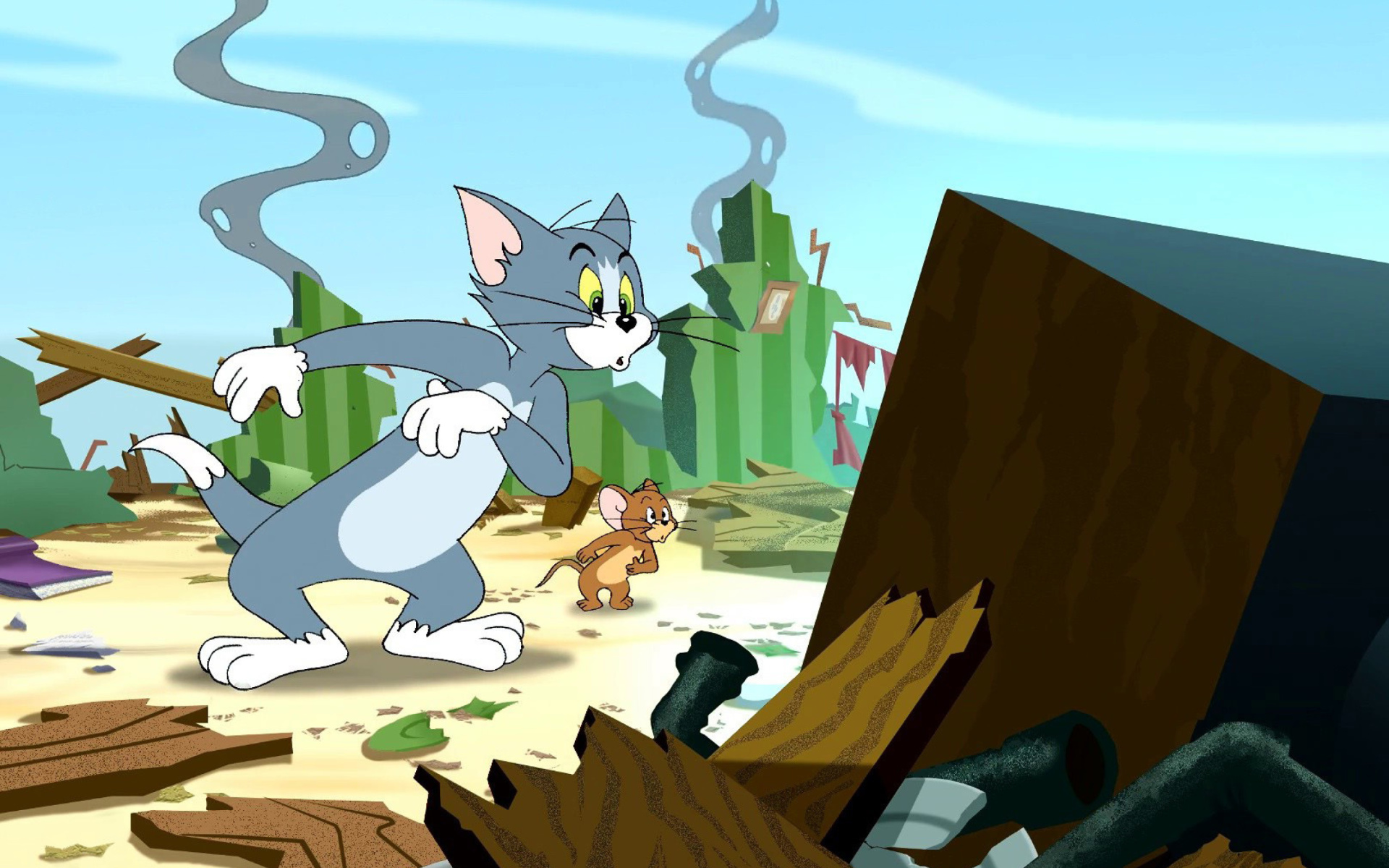 Fondo de pantalla Tom and Jerry Fast and the Furry 1920x1200