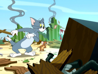 Das Tom and Jerry Fast and the Furry Wallpaper 320x240