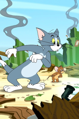 Tom and Jerry Fast and the Furry wallpaper 320x480