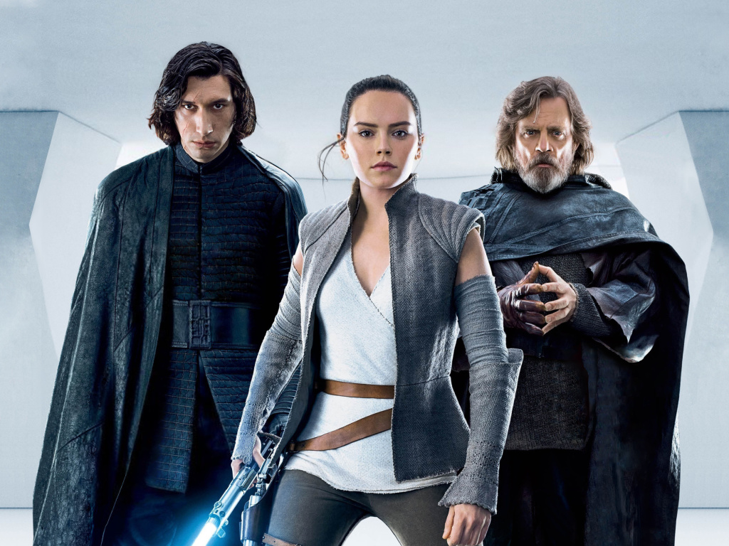 Das Star Wars The Last Jedi with Rey and Kylo Ren Shirtless Wallpaper 1024x768
