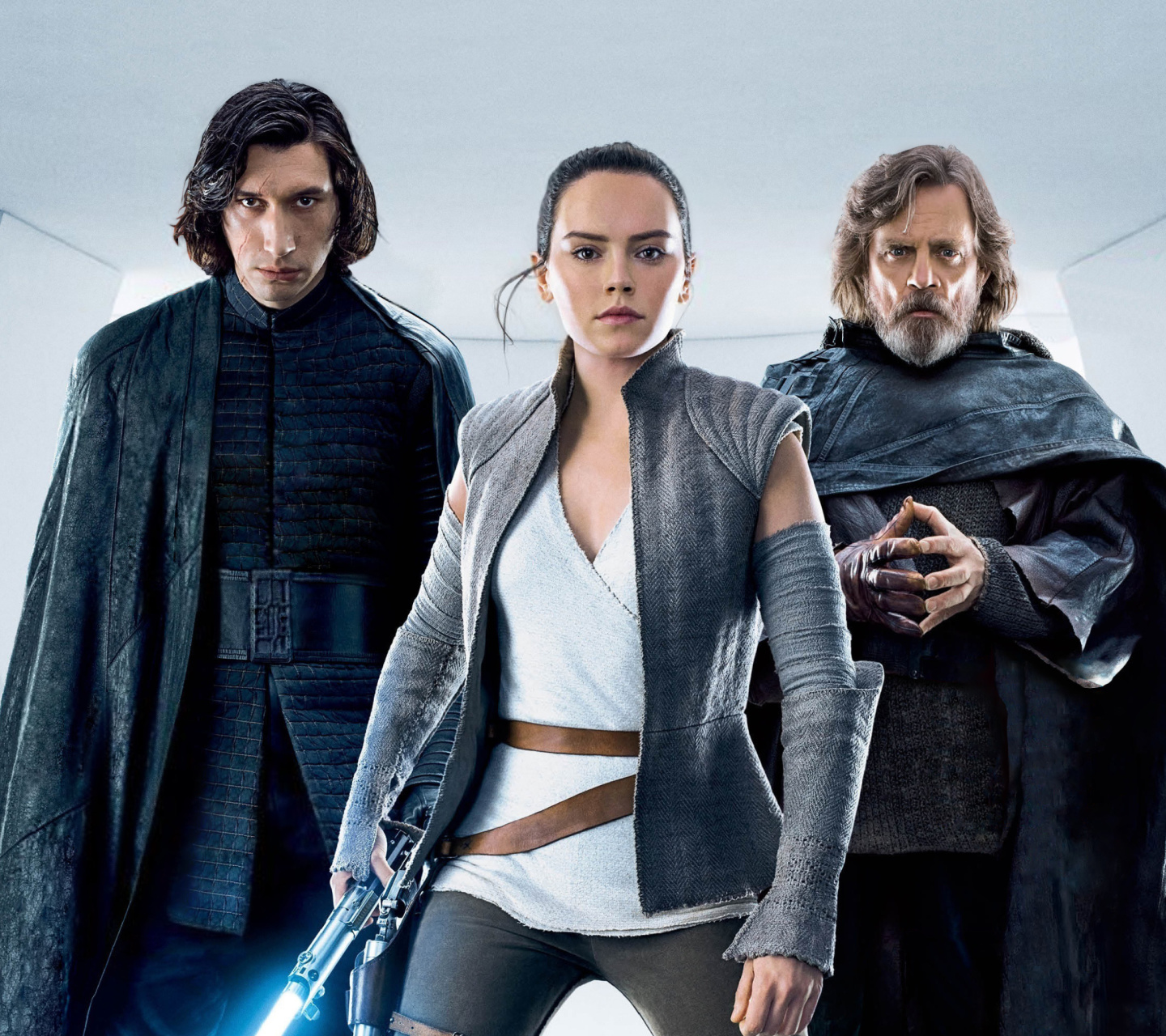 Sfondi Star Wars The Last Jedi with Rey and Kylo Ren Shirtless 1440x1280