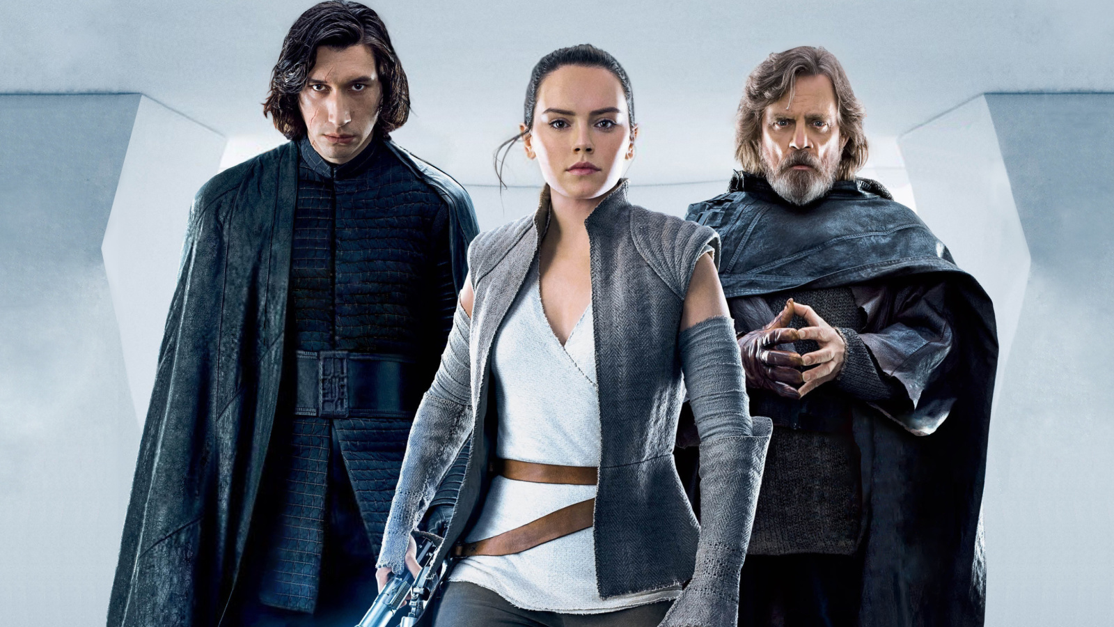 Star Wars The Last Jedi with Rey and Kylo Ren Shirtless wallpaper 1600x900