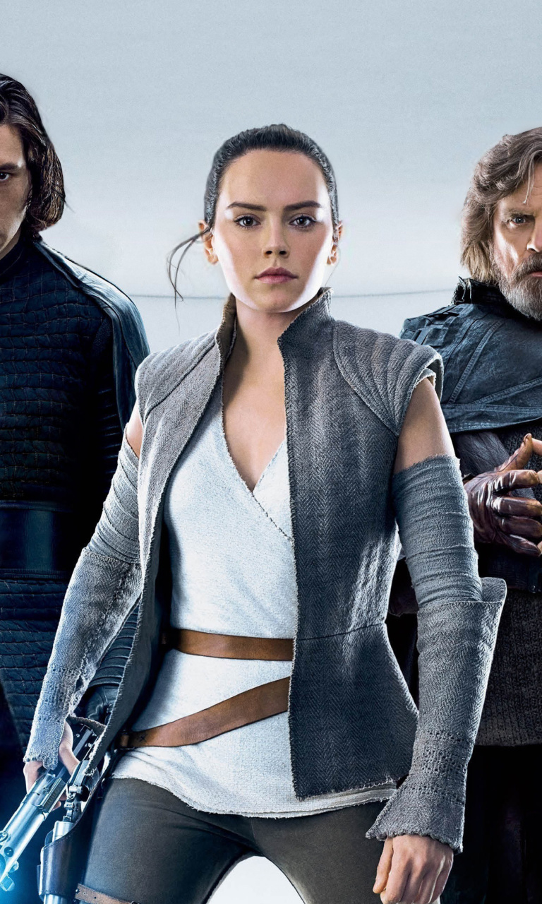 Star Wars The Last Jedi with Rey and Kylo Ren Shirtless wallpaper 768x1280