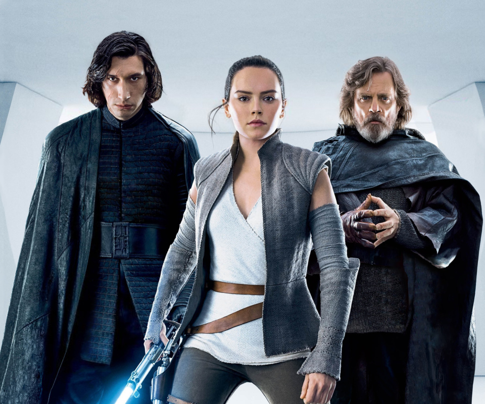 Star Wars The Last Jedi with Rey and Kylo Ren Shirtless wallpaper 960x800