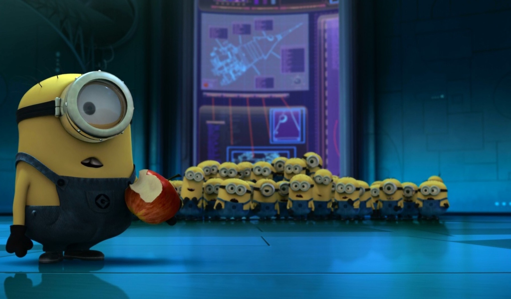 Minion's Apple wallpaper 1024x600