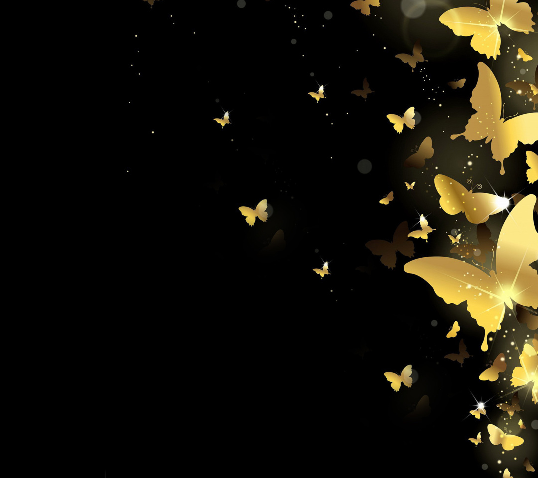 Sfondi Golden Butterflies 1080x960