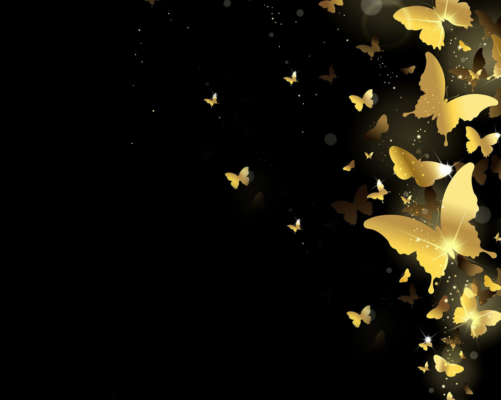 Golden Butterflies wallpaper 1600x1280