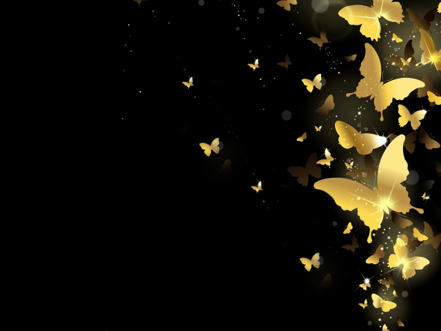 Обои Golden Butterflies 640x480