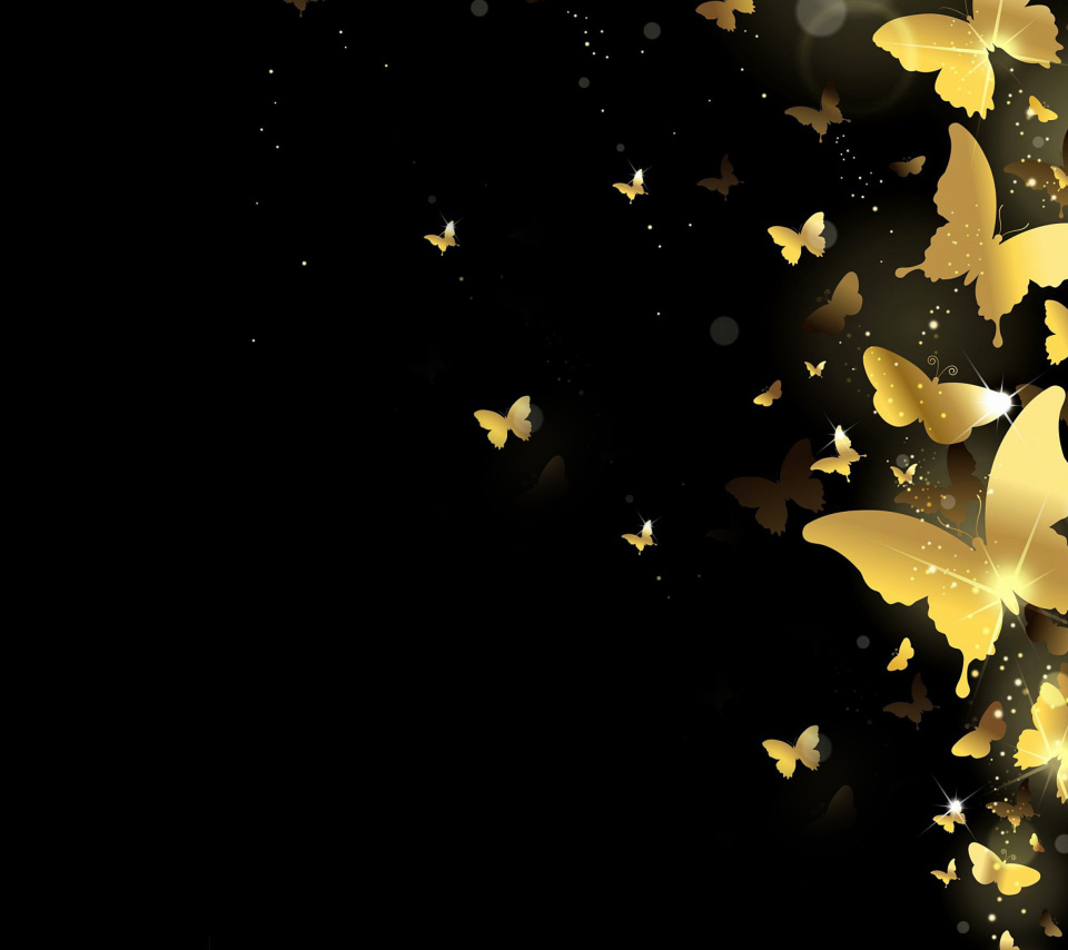 Fondo de pantalla Golden Butterflies 960x854