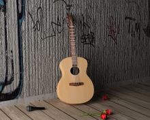 Guitar And Roses wallpaper 220x176
