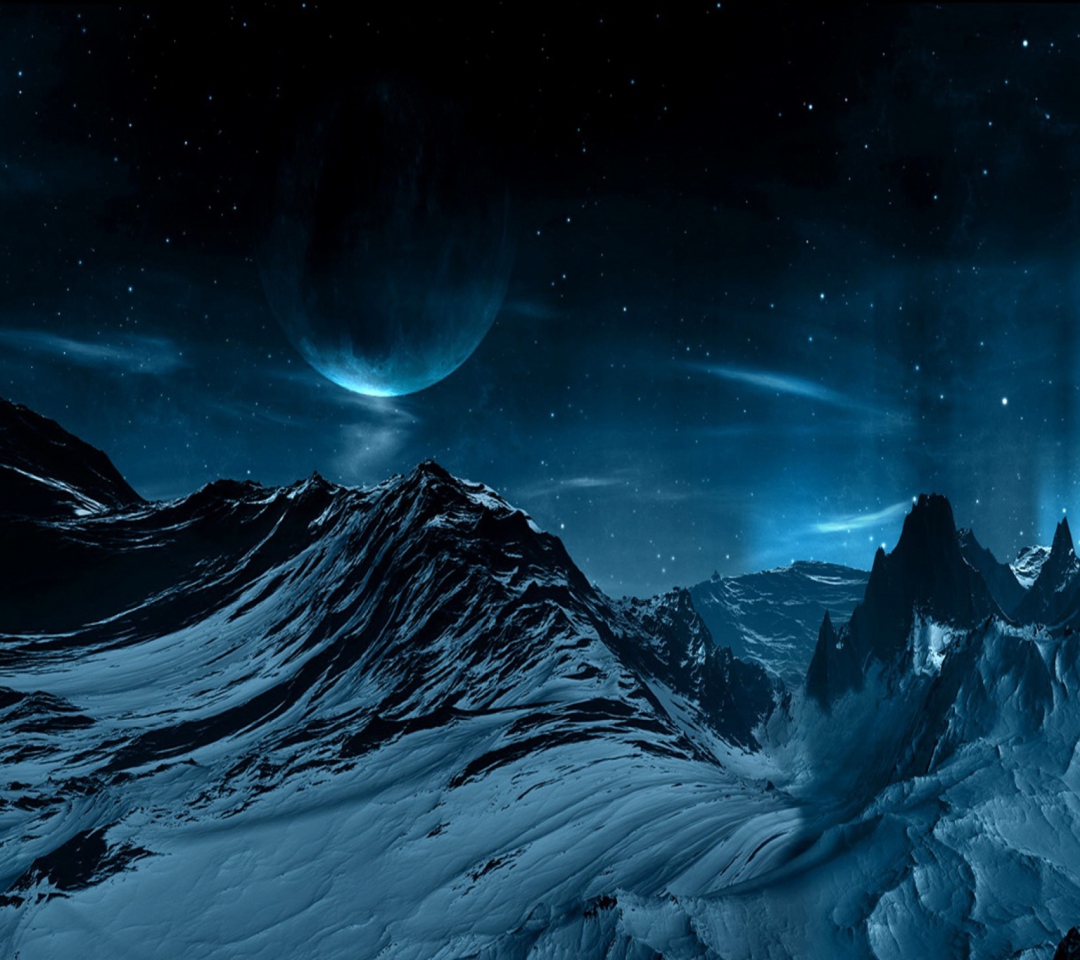 Blue Night And Mountainscape screenshot #1 1080x960