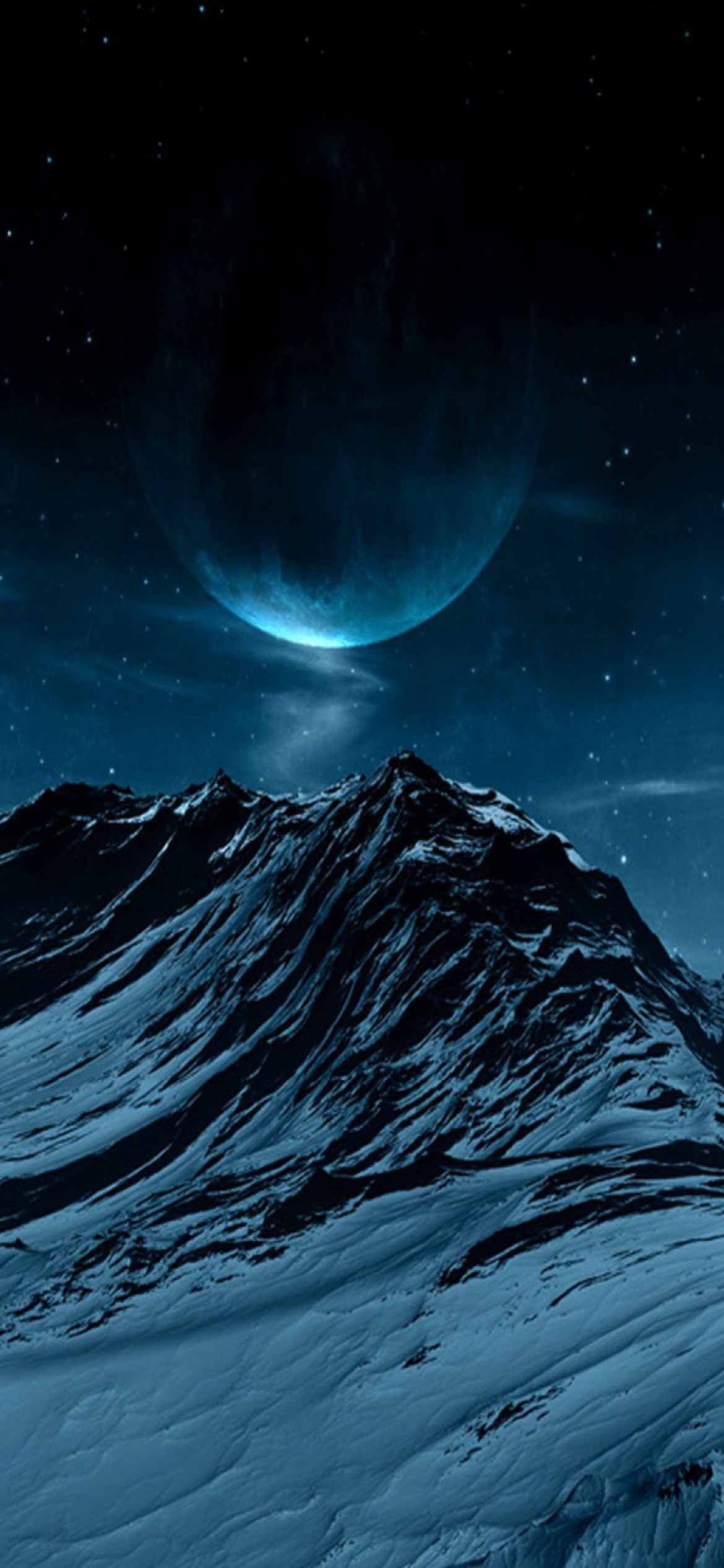 Fondo de pantalla Blue Night And Mountainscape 1170x2532