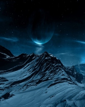 Обои Blue Night And Mountainscape 176x220