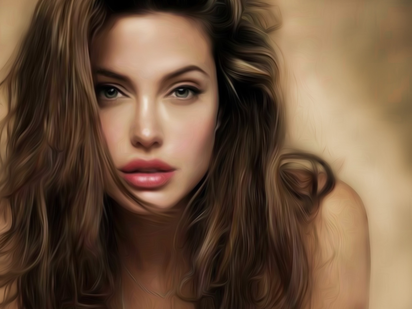 Обои Angelina Jolie Art 1400x1050