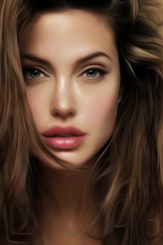 Fondo de pantalla Angelina Jolie Art 320x480