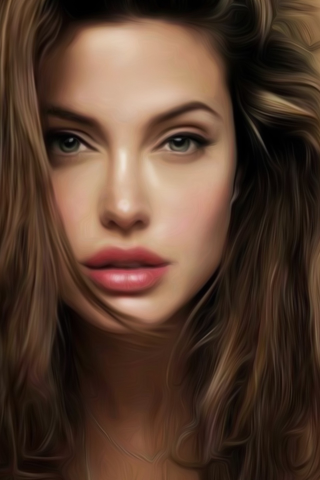 Das Angelina Jolie Art Wallpaper 640x960
