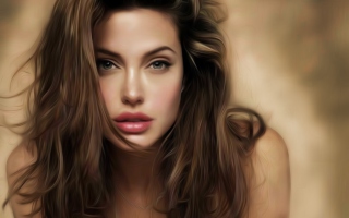 Angelina Jolie Art Picture for Android, iPhone and iPad