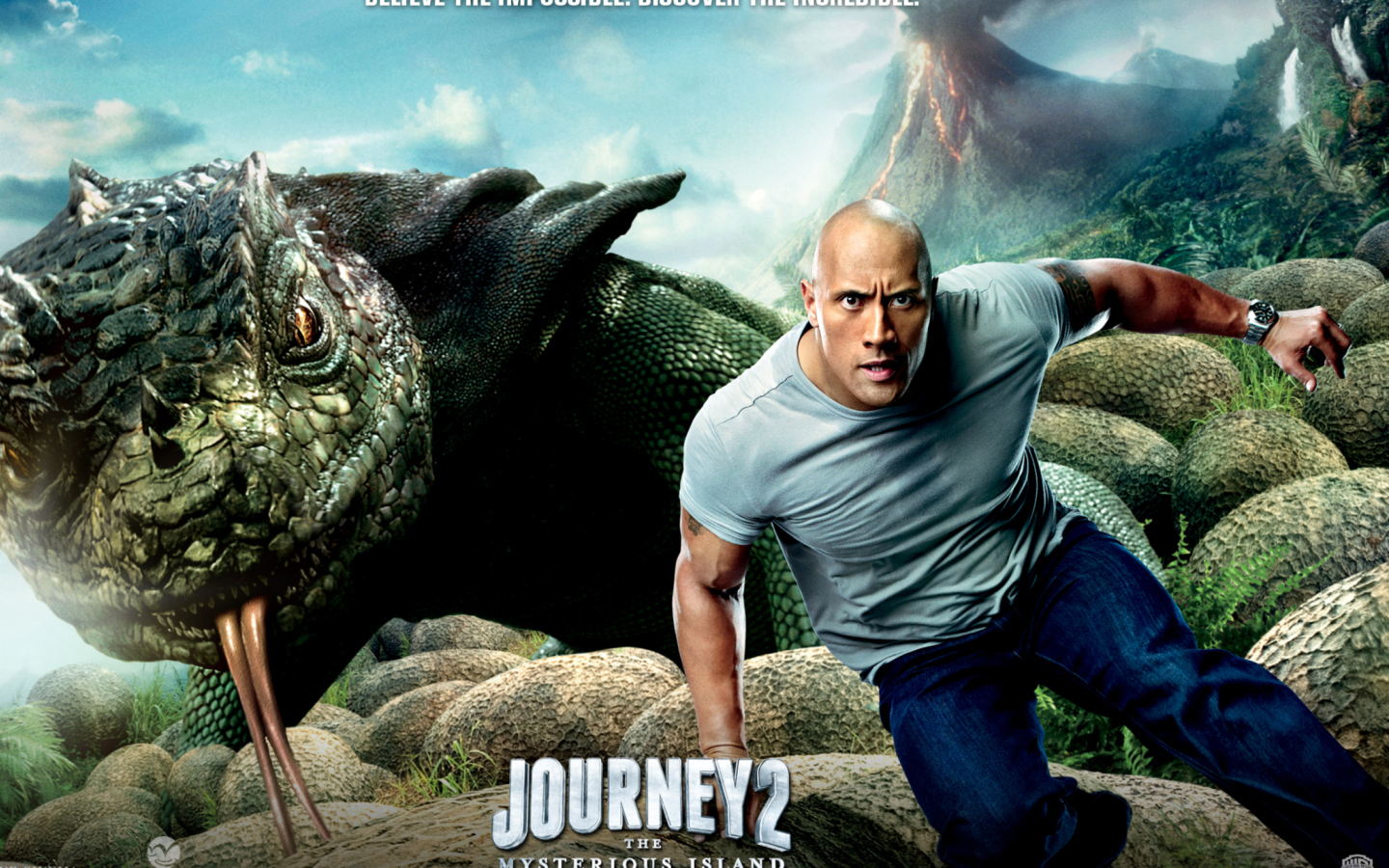 Обои Dwayne Johnson In Journey 2: The Mysterious Island 1440x900