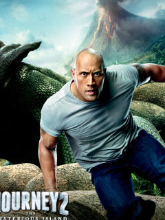 Dwayne Johnson In Journey 2: The Mysterious Island wallpaper 240x320