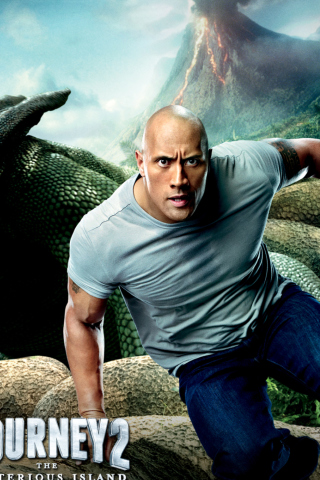 Dwayne Johnson In Journey 2: The Mysterious Island wallpaper 320x480