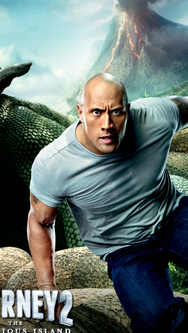 Dwayne Johnson In Journey 2: The Mysterious Island wallpaper 640x1136