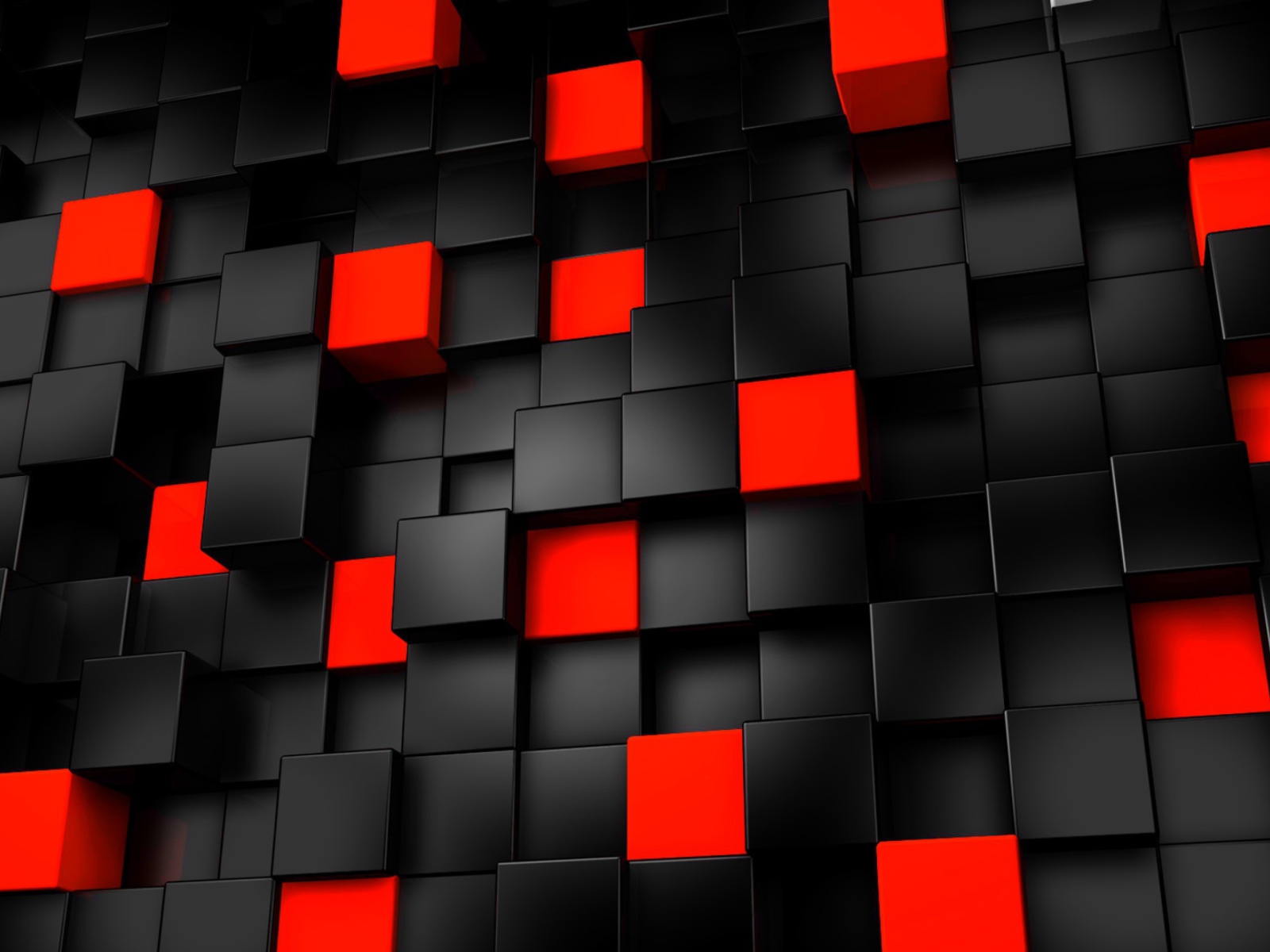 Fondo de pantalla Abstract Black And Red Cubes 1600x1200