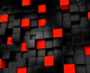 Fondo de pantalla Abstract Black And Red Cubes 176x144