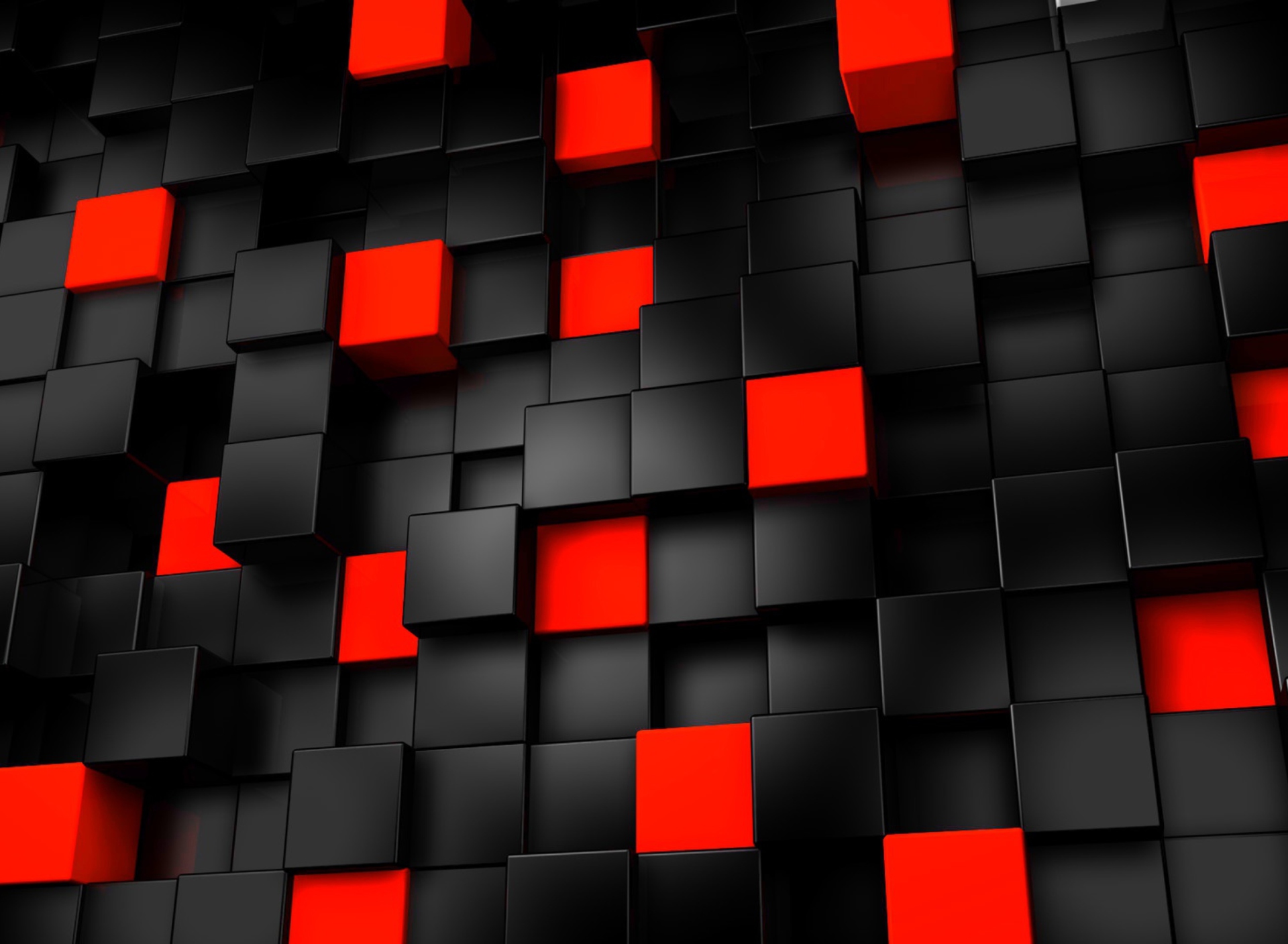 Обои Abstract Black And Red Cubes 1920x1408