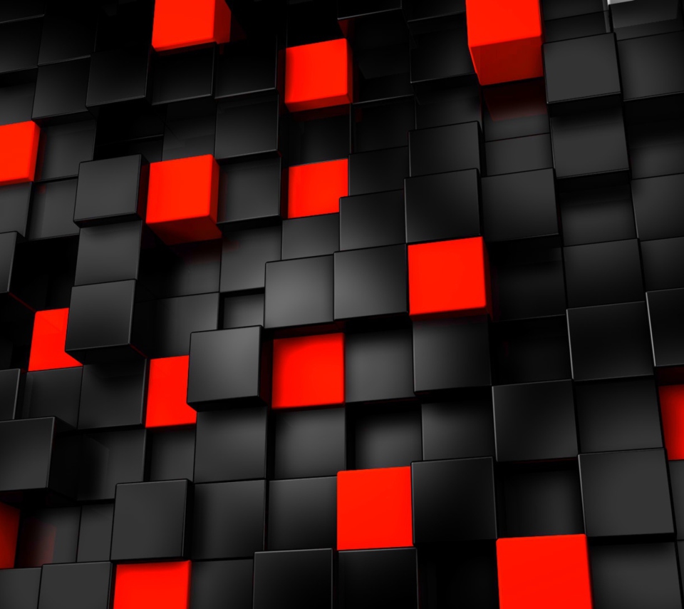 Abstract Black And Red Cubes screenshot #1 960x854