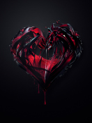 Black 3D Heart wallpaper 132x176