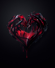 Black 3D Heart wallpaper 176x220