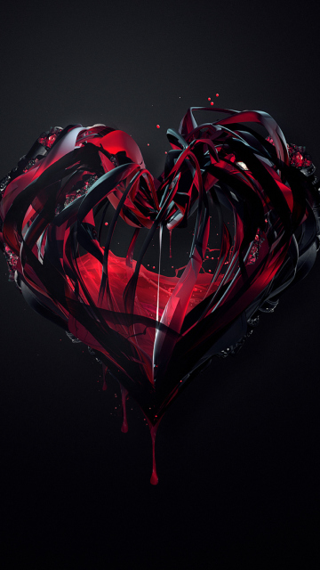 Screenshot №1 pro téma Black 3D Heart 360x640