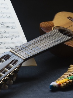 Sfondi Guitar and notes 240x320